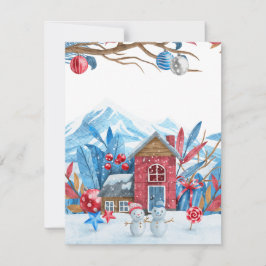 Sneeuwmannen in een Winter Wonderland Feestdagenkaart