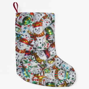 Sneeuwmannen in kerstsok tweezijdig kleine kerstsok