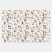 Sneeuwmannen in Toques en Tophats Inpakpapier Vel (Voorkant 2)
