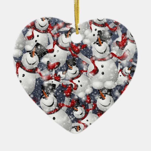 Sneeuwmannen Keramisch Ornament (Voorkant)