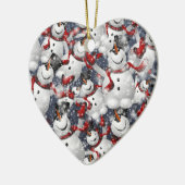 Sneeuwmannen Keramisch Ornament (Links)