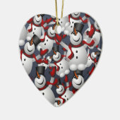 Sneeuwmannen Keramisch Ornament (Links)