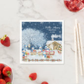 Sneeuwmannen Kerst Baby Borrel Servet (Insitu)
