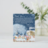 Sneeuwmannen Kerst Baby shower Bedankkaart (Staand voorkant)