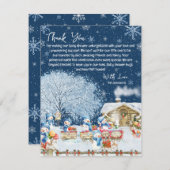 Sneeuwmannen Kerst Baby shower Bedankkaart (Voorkant / Achterkant)