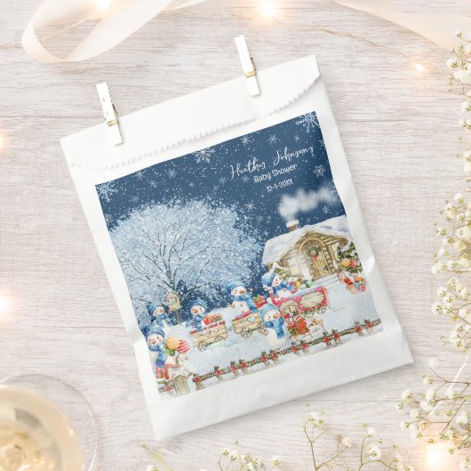 Sneeuwmannen Kerst Baby shower Bedankzakje (Geknipt)