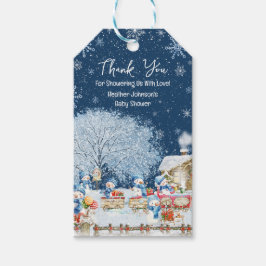 Sneeuwmannen Kerst Baby shower Cadeaulabel