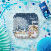 Sneeuwmannen Kerst Baby shower Papieren Bordje (Feest)