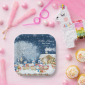 Sneeuwmannen Kerst Baby shower Papieren Bordje (Feest)