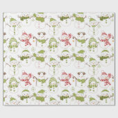 Sneeuwmannen Kerst ornamenten geschenken witte ker Cadeaupapier (Vlak)