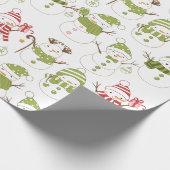 Sneeuwmannen Kerst ornamenten geschenken witte ker Cadeaupapier (Hoek)