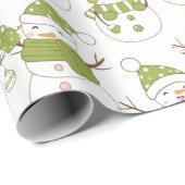 Sneeuwmannen Kerst ornamenten geschenken witte ker Cadeaupapier (Rol Hoek)