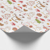 Sneeuwmannen Kerst ornamenten geschenken witte ker Cadeaupapier (Hoek)