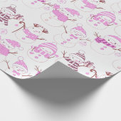 Sneeuwmannen Kerst ornamenten geschenken witte ker Cadeaupapier (Hoek)