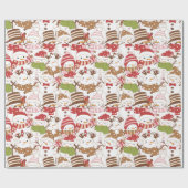 Sneeuwmannen Kerst ornamenten geschenken witte ker Cadeaupapier (Vlak)