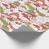 Sneeuwmannen Kerst ornamenten geschenken witte ker Cadeaupapier (Hoek)