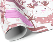 Sneeuwmannen Kerst ornamenten geschenken witte ker Cadeaupapier (Rol Hoek)