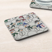 Sneeuwmannen Kerstmis Ornament Hand geschilderde s Bier Onderzetter (Linkerzijde)