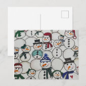 Sneeuwmannen Kerstmis Ornament Hand geschilderde s Briefkaart (Voorkant / Achterkant)