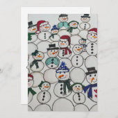 Sneeuwmannen Kerstmis Ornament Hand geschilderde s Feestdagenkaart (Voorkant / Achterkant)