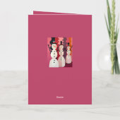 Sneeuwmannen Kitschmas Kerst Roze Thema Ontwerp Kaart (Achterkant)