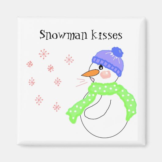 Sneeuwmannen Kusjes Magneet (Voorkant)