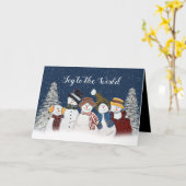 Sneeuwmannen met bomen - Vreugde voor de Wereld  Kaart (Gele Bloem)