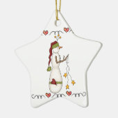 Sneeuwmannen met sterren vakantie Ornament (Links)