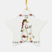 Sneeuwmannen met sterren vakantie Ornament (Achterkant)