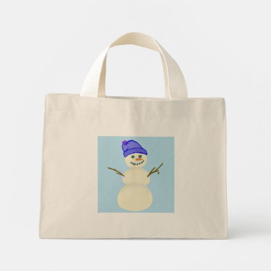 Sneeuwmannen Mini Tote Bag (Achterkant)
