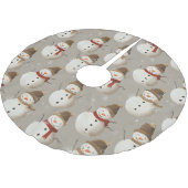  Sneeuwmannen Neutrale Kleuren Patroon Kerst Kerstboom Rok (Gekanteld)