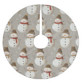  Sneeuwmannen Neutrale Kleuren Patroon Kerst Kerstboom Rok (Voorkant)