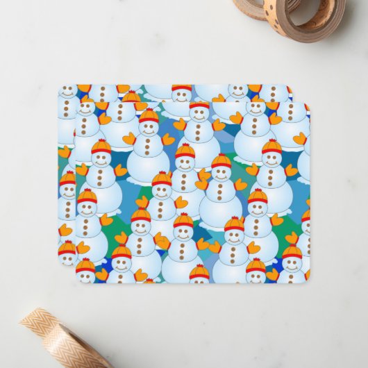 Sneeuwmannen Notitiekaartje (Voorkant / Achterkant in situ)