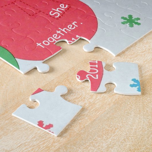 Sneeuwmannen: Onze eerste Kerstmis samen 2011 Legpuzzel (Zijkant)