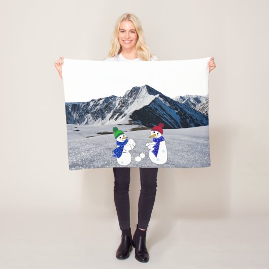 Sneeuwmannen op de Mountain Fleece deken (In situ)