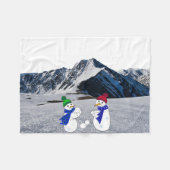 Sneeuwmannen op de Mountain Fleece deken (Voorkant (Horizontaal))