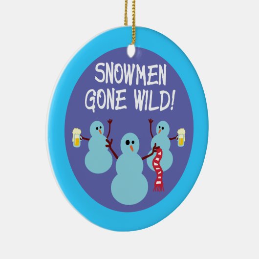 Sneeuwmannen op hol geslagen keramisch ornament (Rechts)