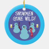 Sneeuwmannen op hol geslagen keramisch ornament (Achterkant)