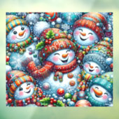 Sneeuwmannen Ramenstickers Raamsticker (Vel 3)