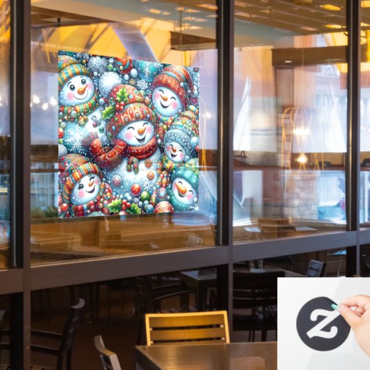 Sneeuwmannen Ramenstickers Raamsticker (Restaurant Raam)