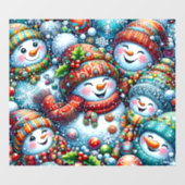 Sneeuwmannen Ramenstickers Raamsticker (Vel)