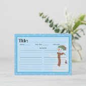 Sneeuwmannen Receptkaart Informatiekaartje (Staand voorkant)