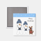 Sneeuwmannen & Rendieren Magneet (Voorkant / Achterkant)