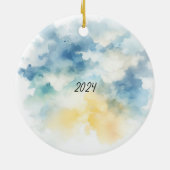 Sneeuwmannen rond en zoet keramisch ornament (Achterkant)