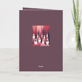 Sneeuwmannen Roze Thema Ontwerp Kitscherig Kerstmi Kaart (Achterkant)