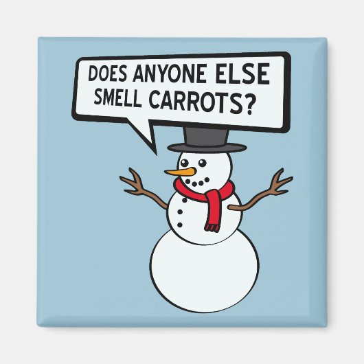 Sneeuwmannen Ruiken Wortels Grappig Magneet (Voorkant)