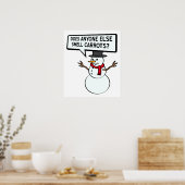 Sneeuwmannen Ruiken Wortels Grappige Poster (Keuken)