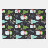 Sneeuwmannen Santa Sneeuw Wereldbol Kerstvakantie  Inpakpapier Vel (Voorkant)