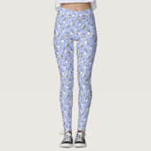 Sneeuwmannen Schattige pastel blauw patroon Leggings (Voorkant)