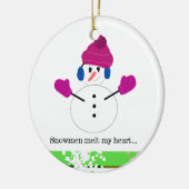 Sneeuwmannen Smelten Mijn Hart Keramisch Ornament (Links)